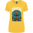 Lets Make a Coven Halloween Satanic Horror Womens Wider Cut T-Shirt Yellow
