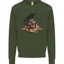 Libertad Skull Freedom Pirate Crow Raven Kids Sweatshirt Jumper Forest Green