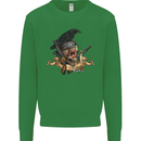 Libertad Skull Freedom Pirate Crow Raven Kids Sweatshirt Jumper Irish Green