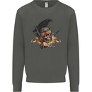Libertad Skull Freedom Pirate Crow Raven Kids Sweatshirt Jumper Storm Grey