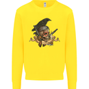 Libertad Skull Freedom Pirate Crow Raven Kids Sweatshirt Jumper Yellow