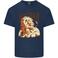 Lion Best Dad Ever Funny Father's Day Mens Cotton T-Shirt Tee Top Navy Blue