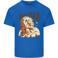 Lion Best Dad Ever Funny Father's Day Mens Cotton T-Shirt Tee Top Royal Blue
