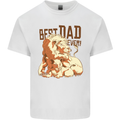 Lion Best Dad Ever Funny Father's Day Mens Cotton T-Shirt Tee Top White