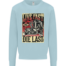Live Fast Motorcycle Motorbike Biker Chopper Kids Sweatshirt Jumper Light Blue