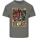 Live Fast Motorcycle Motorbike Biker Chopper Mens Cotton T-Shirt Tee Top Charcoal