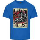 Live Fast Motorcycle Motorbike Biker Chopper Mens Cotton T-Shirt Tee Top Royal Blue