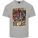 Live Fast Motorcycle Motorbike Biker Chopper Mens Cotton T-Shirt Tee Top Sports Grey