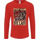 Live Fast Motorcycle Motorbike Biker Chopper Mens Long Sleeve T-Shirt Red