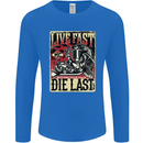 Live Fast Motorcycle Motorbike Biker Chopper Mens Long Sleeve T-Shirt Royal Blue