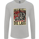 Live Fast Motorcycle Motorbike Biker Chopper Mens Long Sleeve T-Shirt Sports Grey