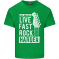 Live Fast Rock Harder Guitar & Roll Music Mens Cotton T-Shirt Tee Top Irish Green