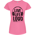 Live Life Loud Rock n Roll Guitar Music Womens Petite Cut T-Shirt Azalea