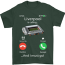 Liverpool Is Calling Funny Football Mens T-Shirt Cotton Gildan Forest Green
