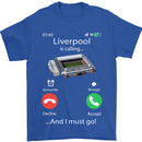 Liverpool Is Calling Funny Football Mens T-Shirt Cotton Gildan Royal Blue