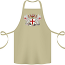 London Coat of Arms England St Georges Day Cotton Apron 100% Organic Khaki