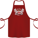 London Coat of Arms England St Georges Day Cotton Apron 100% Organic Maroon