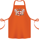 London Coat of Arms England St Georges Day Cotton Apron 100% Organic Orange
