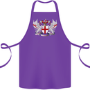London Coat of Arms England St Georges Day Cotton Apron 100% Organic Purple