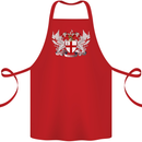 London Coat of Arms England St Georges Day Cotton Apron 100% Organic Red