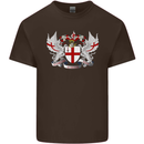 London Coat of Arms England St Georges Day Mens Cotton T-Shirt Tee Top Dark Chocolate
