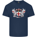 London Coat of Arms England St Georges Day Mens Cotton T-Shirt Tee Top Navy Blue