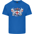 London Coat of Arms England St Georges Day Mens Cotton T-Shirt Tee Top Royal Blue