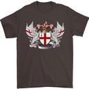 London Coat of Arms England St Georges Day Mens T-Shirt Cotton Gildan Dark Chocolate
