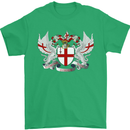London Coat of Arms England St Georges Day Mens T-Shirt Cotton Gildan Irish Green