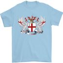 London Coat of Arms England St Georges Day Mens T-Shirt Cotton Gildan Light Blue