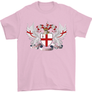 London Coat of Arms England St Georges Day Mens T-Shirt Cotton Gildan Light Pink