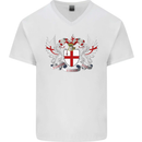 London Coat of Arms England St Georges Day Mens V-Neck Cotton T-Shirt White