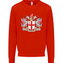 London Coat of Arms St Georges Day England Kids Sweatshirt Jumper Bright Red