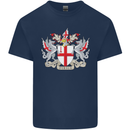 London Coat of Arms St Georges Day England Kids T-Shirt Childrens Navy Blue