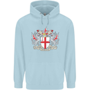 London Coat of Arms St Georges Day England Mens 80% Cotton Hoodie Light Blue