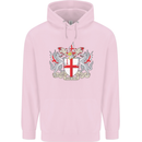 London Coat of Arms St Georges Day England Mens 80% Cotton Hoodie Light Pink