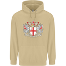 London Coat of Arms St Georges Day England Mens 80% Cotton Hoodie Sand