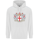 London Coat of Arms St Georges Day England Mens 80% Cotton Hoodie White