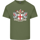 London Coat of Arms St Georges Day England Mens Cotton T-Shirt Tee Top Military Green