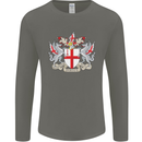 London Coat of Arms St Georges Day England Mens Long Sleeve T-Shirt Charcoal