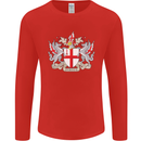 London Coat of Arms St Georges Day England Mens Long Sleeve T-Shirt Red