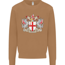 London Coat of Arms St Georges Day England Mens Sweatshirt Jumper Caramel Latte