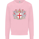 London Coat of Arms St Georges Day England Mens Sweatshirt Jumper Light Pink