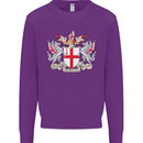 London Coat of Arms St Georges Day England Mens Sweatshirt Jumper Purple