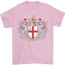 London Coat of Arms St Georges Day England Mens T-Shirt Cotton Gildan Light Pink