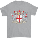 London Coat of Arms St Georges Day England Mens T-Shirt Cotton Gildan Sports Grey