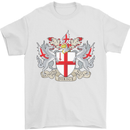 London Coat of Arms St Georges Day England Mens T-Shirt Cotton Gildan White