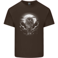 Lone Wolf In the Moonlight Mens Cotton T-Shirt Tee Top Dark Chocolate