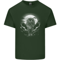 Lone Wolf In the Moonlight Mens Cotton T-Shirt Tee Top Forest Green