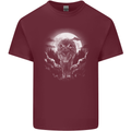 Lone Wolf In the Moonlight Mens Cotton T-Shirt Tee Top Maroon
